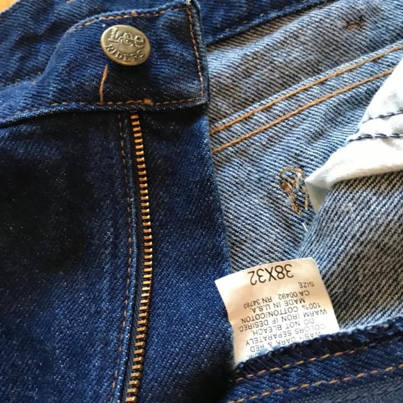Vintage 80s LEE Riders Made in USA Men Blue Denim‎ High Rise Straight Leg Jeans - Picture 4 of 4